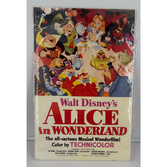 1951 Disney Alice In Wonderland Movie Poster 11X17 Mad Hatter Tea Party - Picture 1 of 6